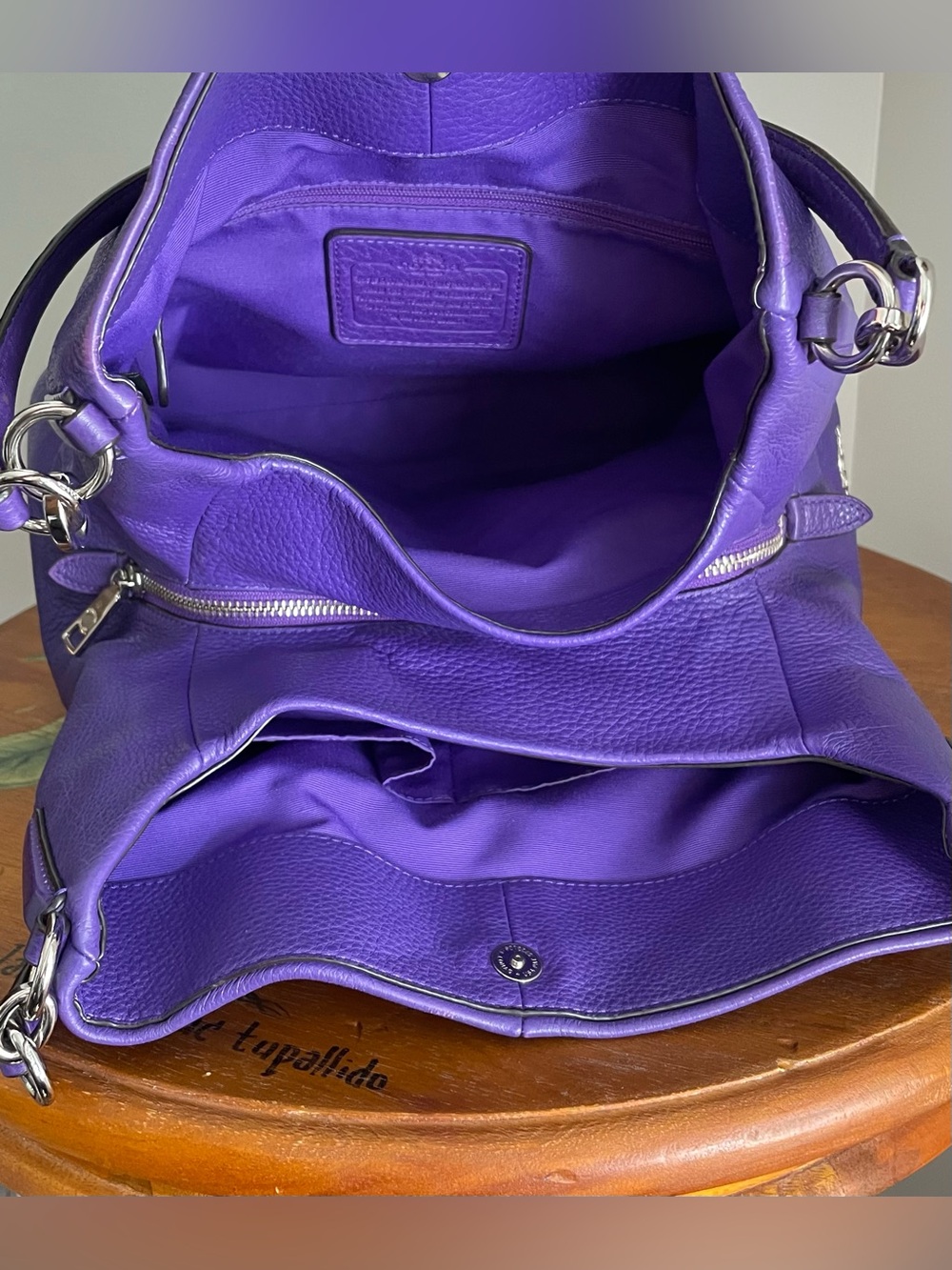 Coach Madison Phoebe Violet Purple Leather Shoulder Bag - Picture 7 of 16